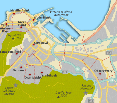 Map of Cape Town suburbs